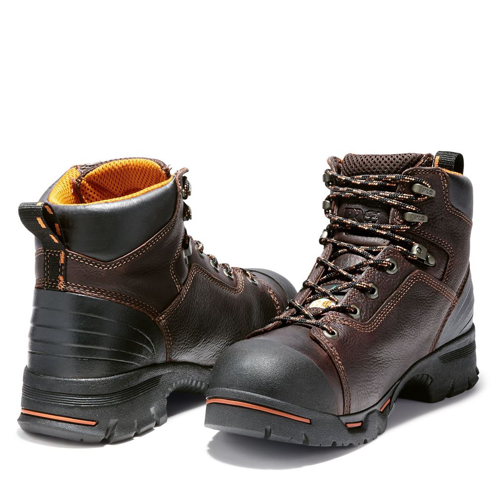 Botas de Trabajo Timberland Hombre Pro® Endurance 6\" Steel Toe Marrones Oscuro - Chile DFQ-846527